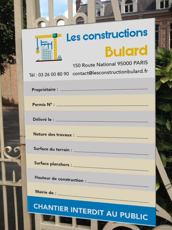 Permis De Construire Streaming Alvéo-print | Panneau permis de construire alvéolaire 120 x 80 cm