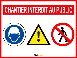 panneau chantier interdit au public